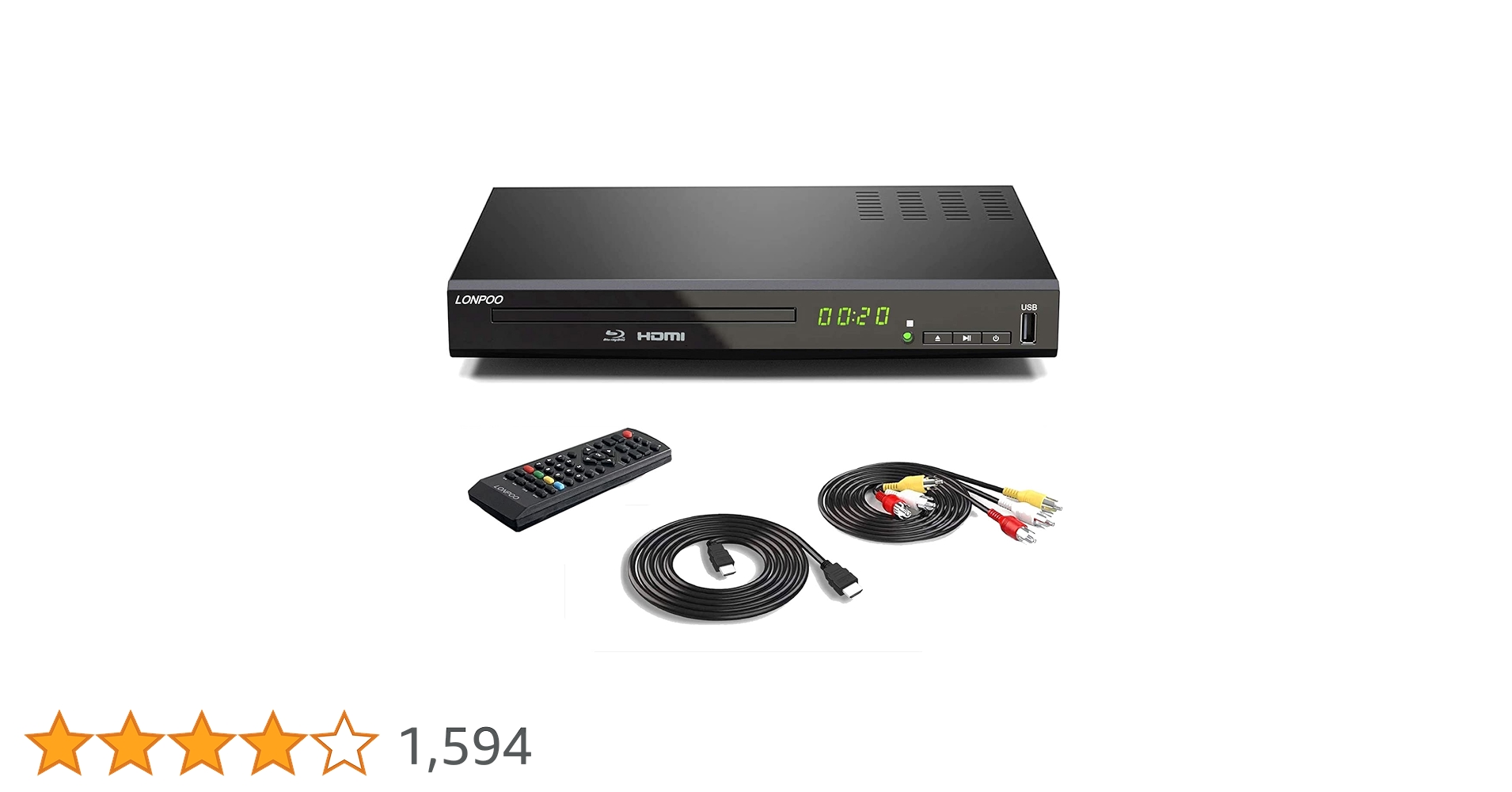 Amazon | LONPOO DVD ブルーレイプレーヤー フルHD1080p DVD